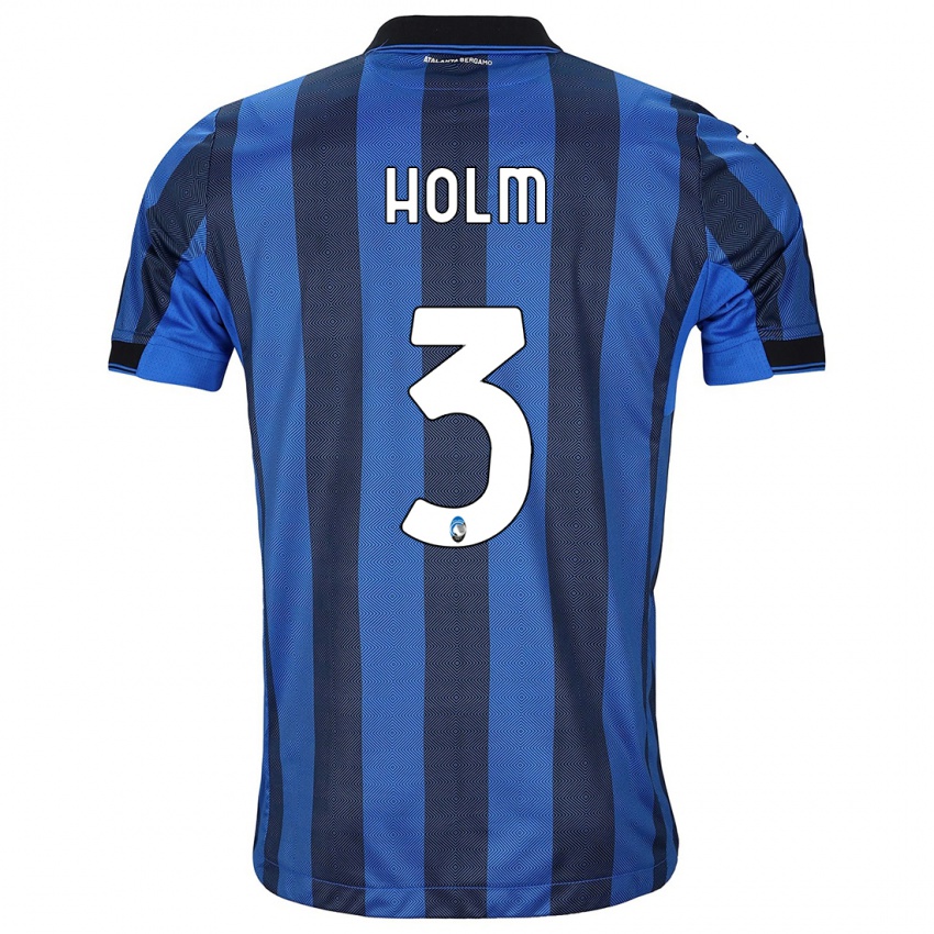 Niño Camiseta Emil Holm #3 Azul Negro 1ª Equipación 2023/24 La Camisa Perú