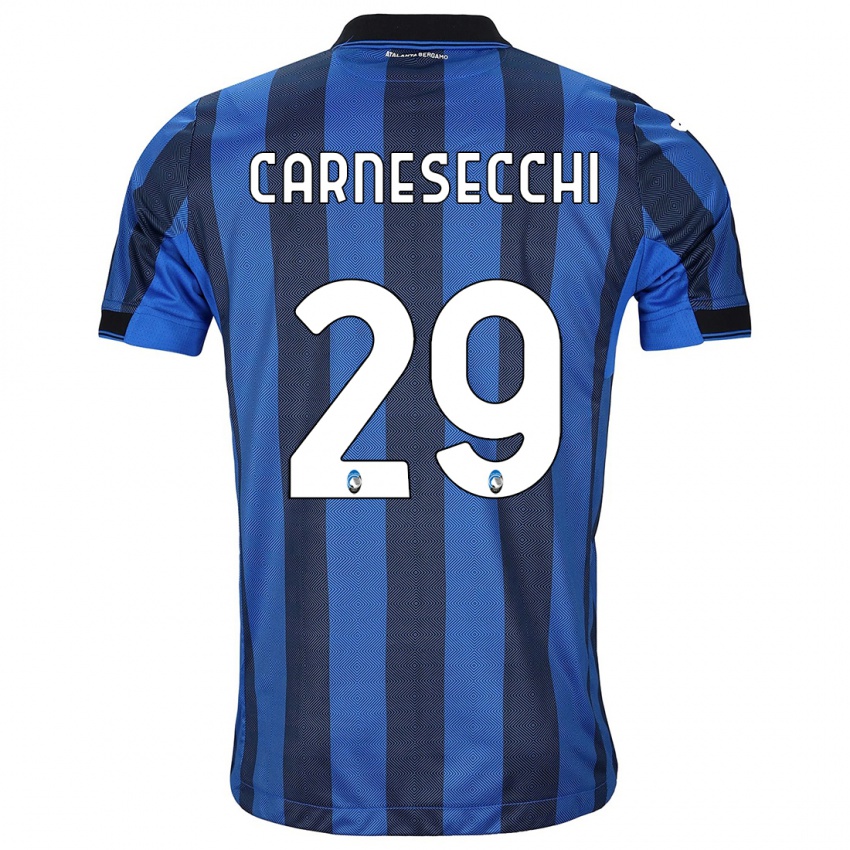 Niño Camiseta Marco Carnesecchi #29 Azul Negro 1ª Equipación 2023/24 La Camisa Perú