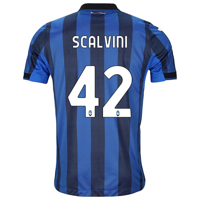 Niño Camiseta Giorgio Scalvini #42 Azul Negro 1ª Equipación 2023/24 La Camisa Perú