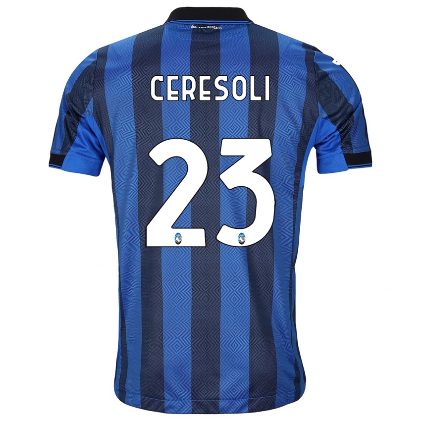 Niño Camiseta Andrea Ceresoli #23 Azul Negro 1ª Equipación 2023/24 La Camisa Perú