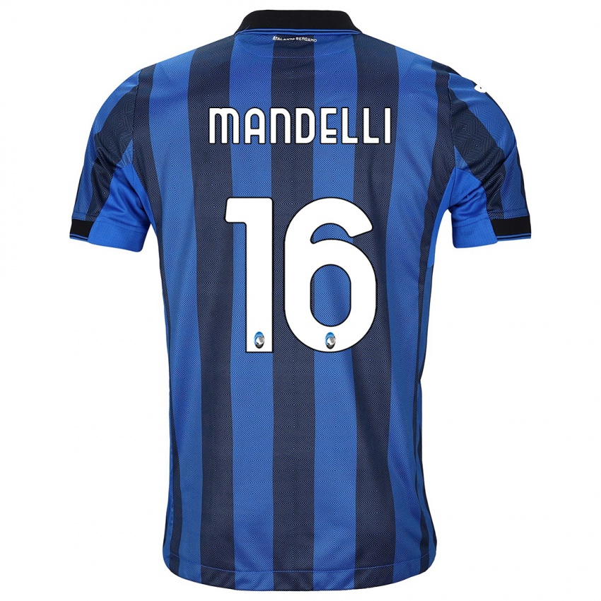 Niño Camiseta Giulia Mandelli #16 Azul Negro 1ª Equipación 2023/24 La Camisa Perú