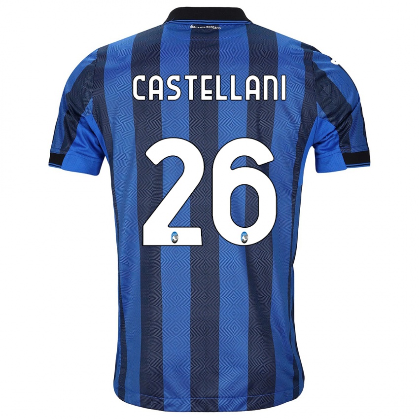 Niño Camiseta Eleonora Castellani #26 Azul Negro 1ª Equipación 2023/24 La Camisa Perú