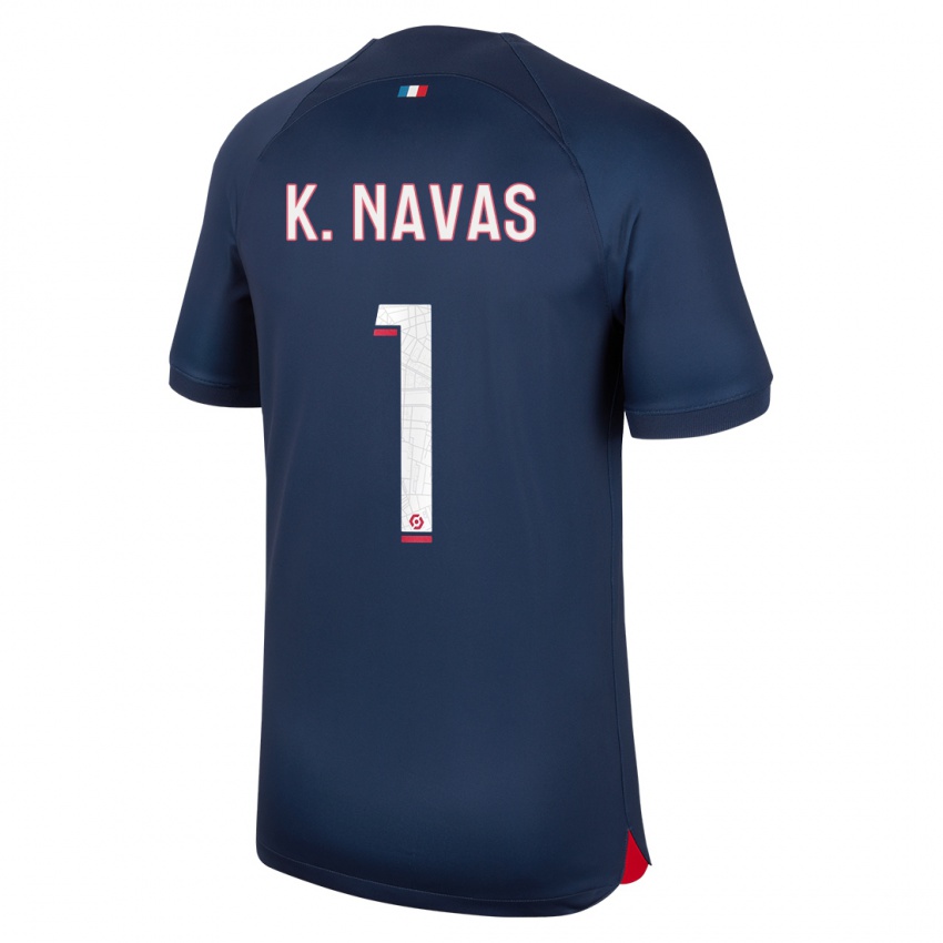 Niño Camiseta Keylor Navas #1 Azul Rojo 1ª Equipación 2023/24 La Camisa Perú