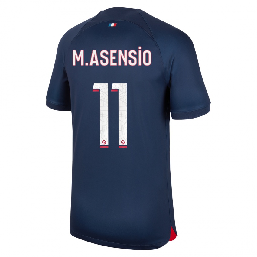 Niño Camiseta Marco Asensio #11 Azul Rojo 1ª Equipación 2023/24 La Camisa Perú