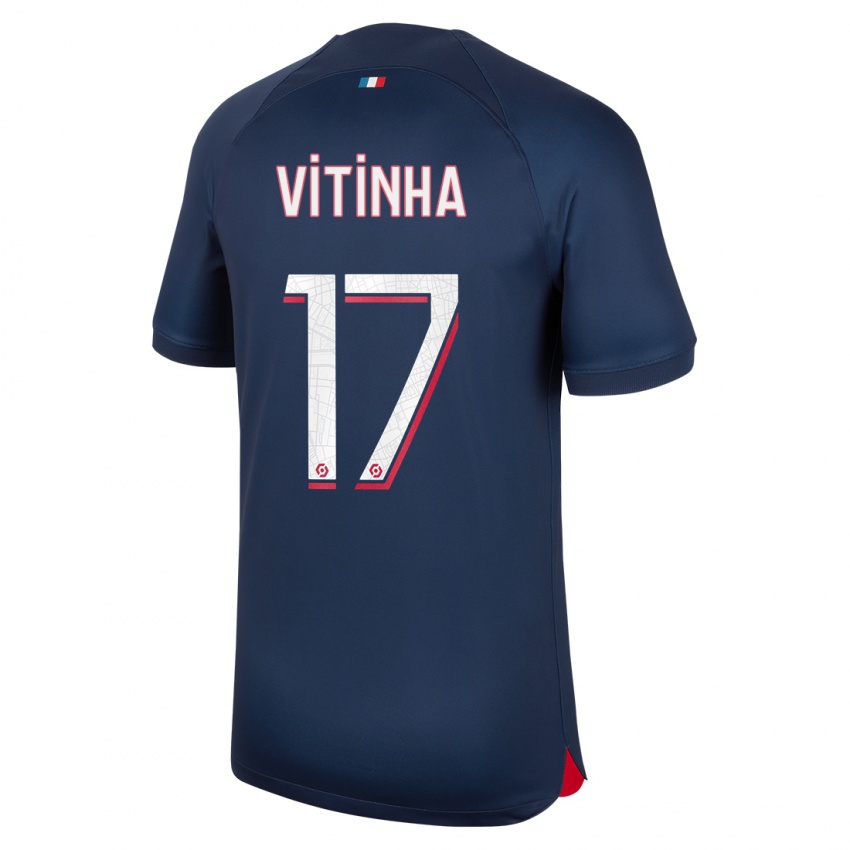 Niño Camiseta Vitinha #17 Azul Rojo 1ª Equipación 2023/24 La Camisa Perú