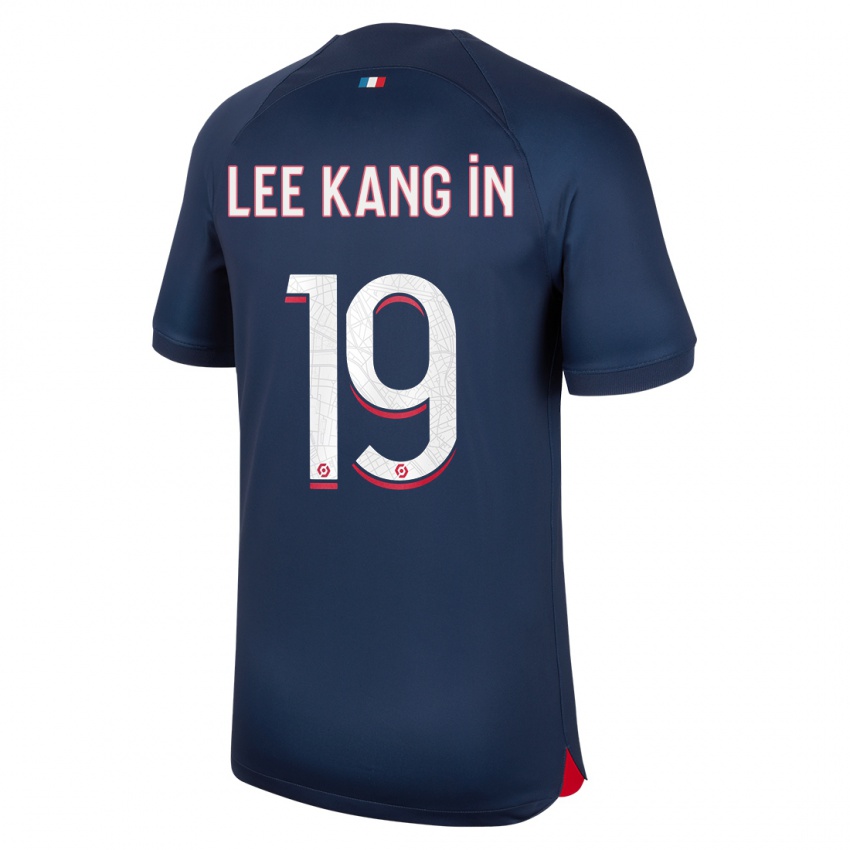 Niño Camiseta Kang-In Lee #19 Azul Rojo 1ª Equipación 2023/24 La Camisa Perú