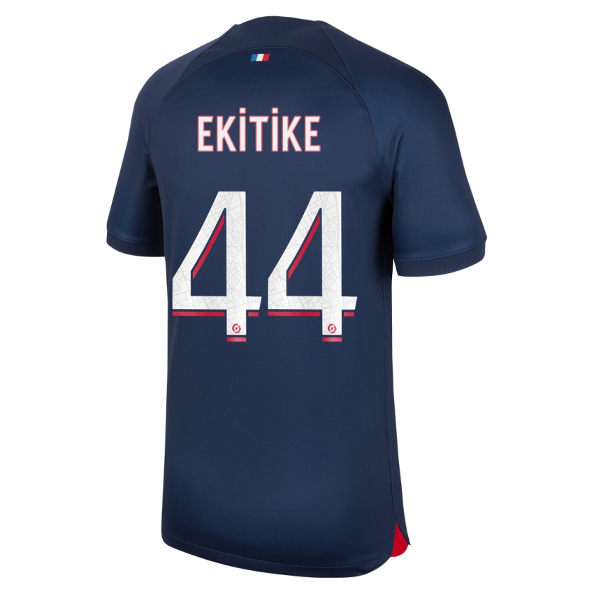 Niño Camiseta Hugo Ekitike #44 Azul Rojo 1ª Equipación 2023/24 La Camisa Perú