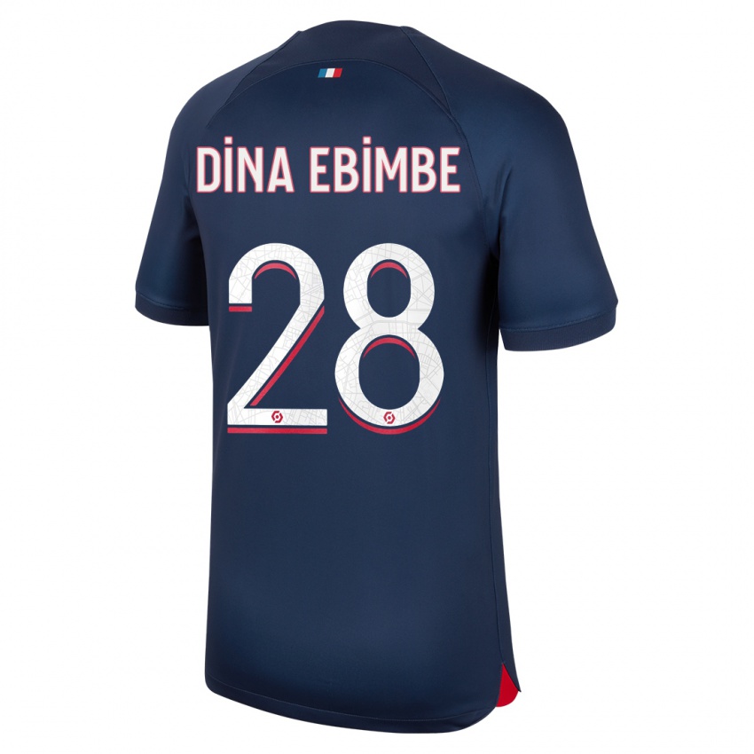 Niño Camiseta Eric Junior Dina Ebimbe #28 Azul Rojo 1ª Equipación 2023/24 La Camisa Perú