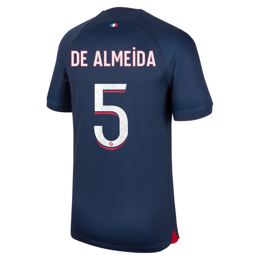 Niño Camiseta Elisa De Almeida #5 Azul Rojo 1ª Equipación 2023/24 La Camisa Perú