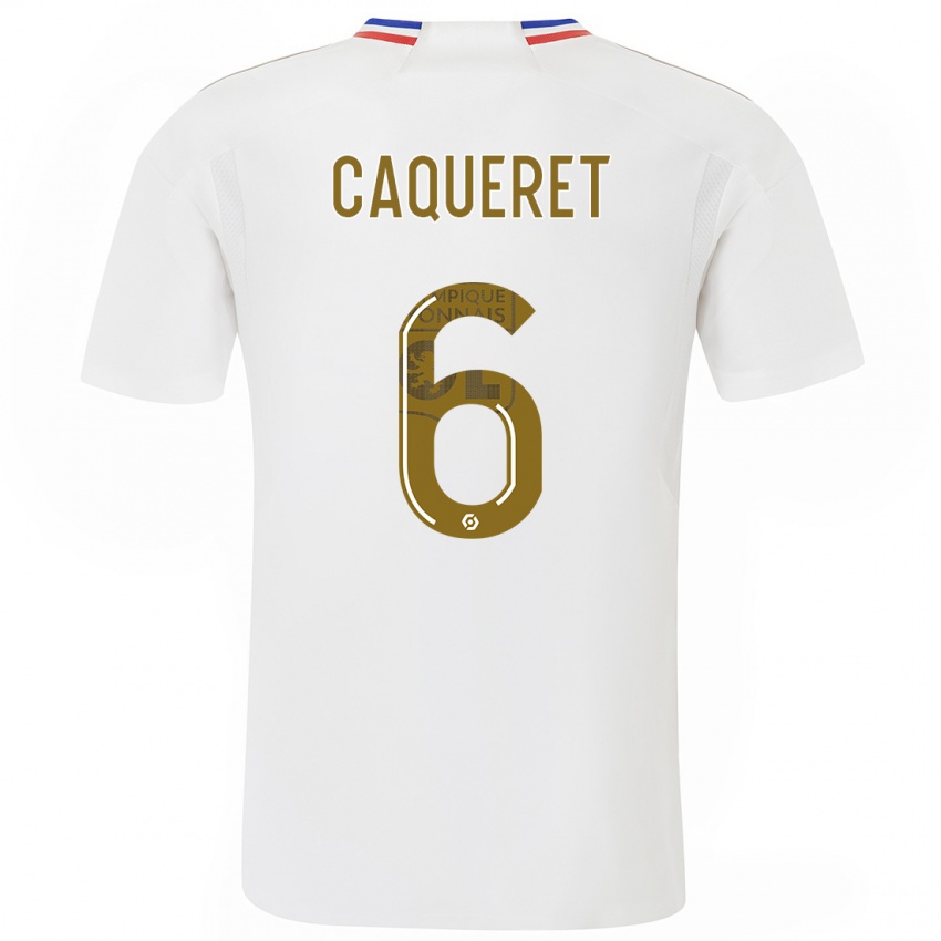 Niño Camiseta Maxence Caqueret #6 Blanco 1ª Equipación 2023/24 La Camisa Perú