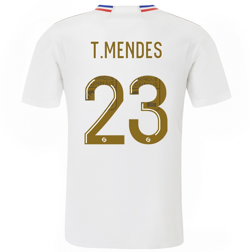 Niño Camiseta Thiago Mendes #23 Blanco 1ª Equipación 2023/24 La Camisa Perú