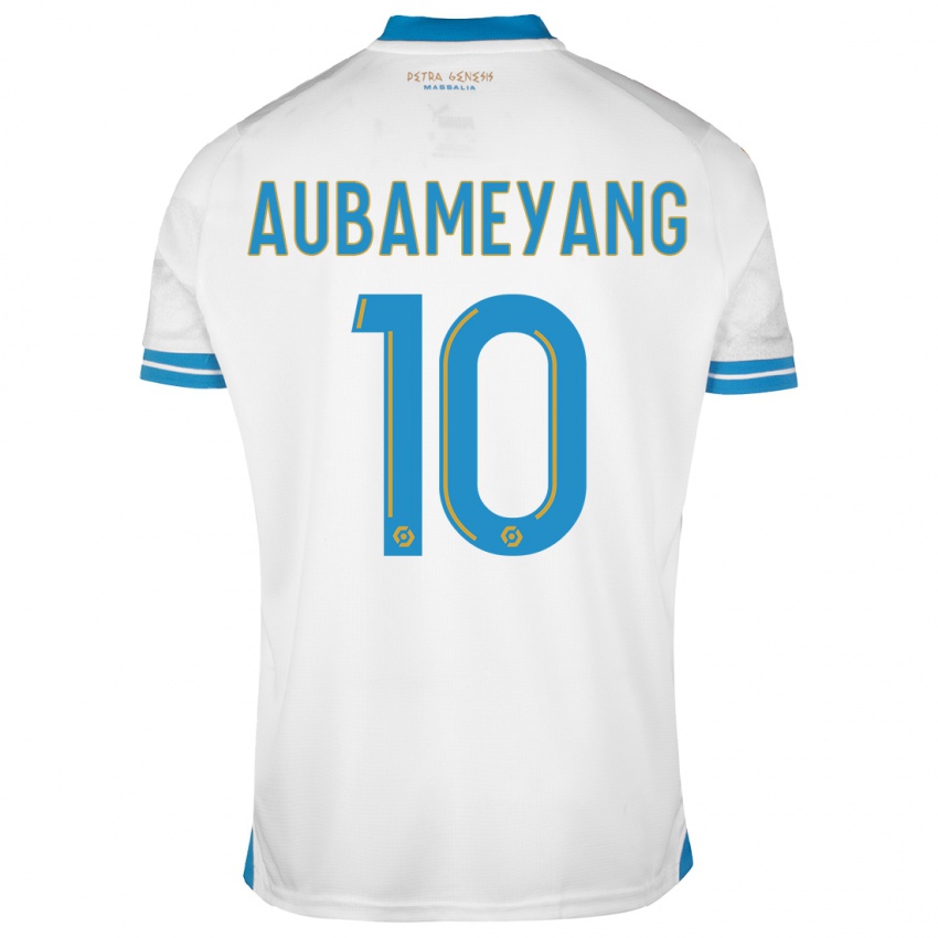 Niño Camiseta Pierre-Emerick Aubameyang #10 Blanco 1ª Equipación 2023/24 La Camisa Perú