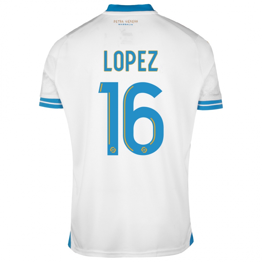 Niño Camiseta Pau Lopez #16 Blanco 1ª Equipación 2023/24 La Camisa Perú