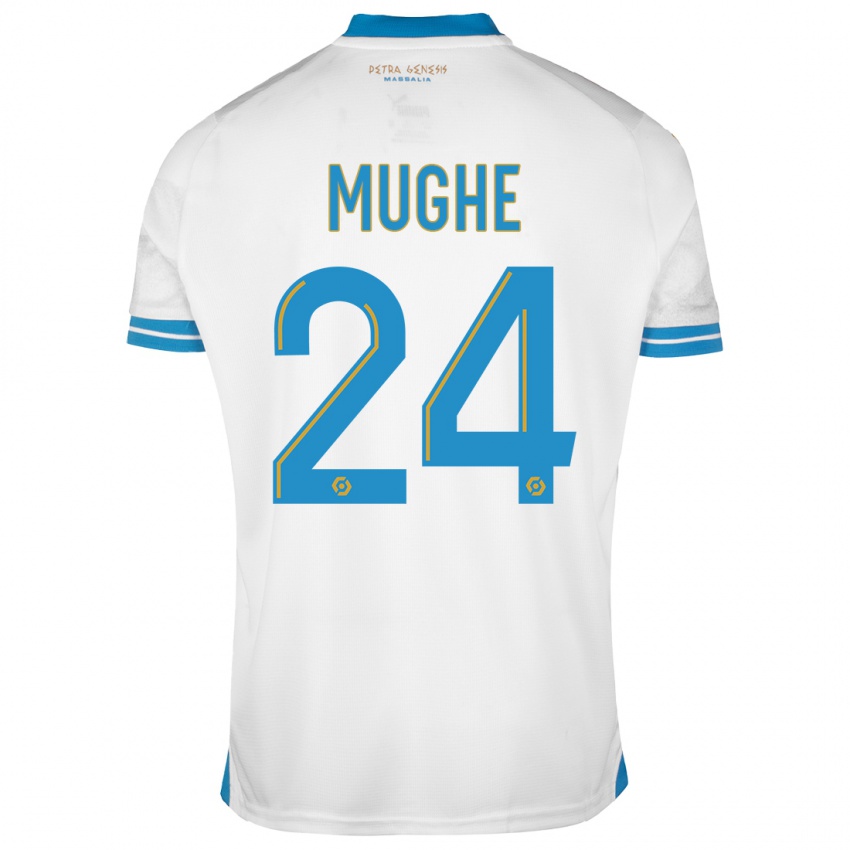 Niño Camiseta François Mughe #24 Blanco 1ª Equipación 2023/24 La Camisa Perú