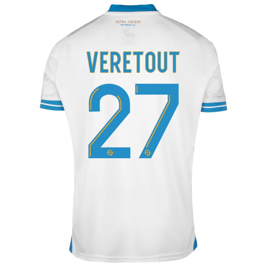 Niño Camiseta Jordan Veretout #27 Blanco 1ª Equipación 2023/24 La Camisa Perú