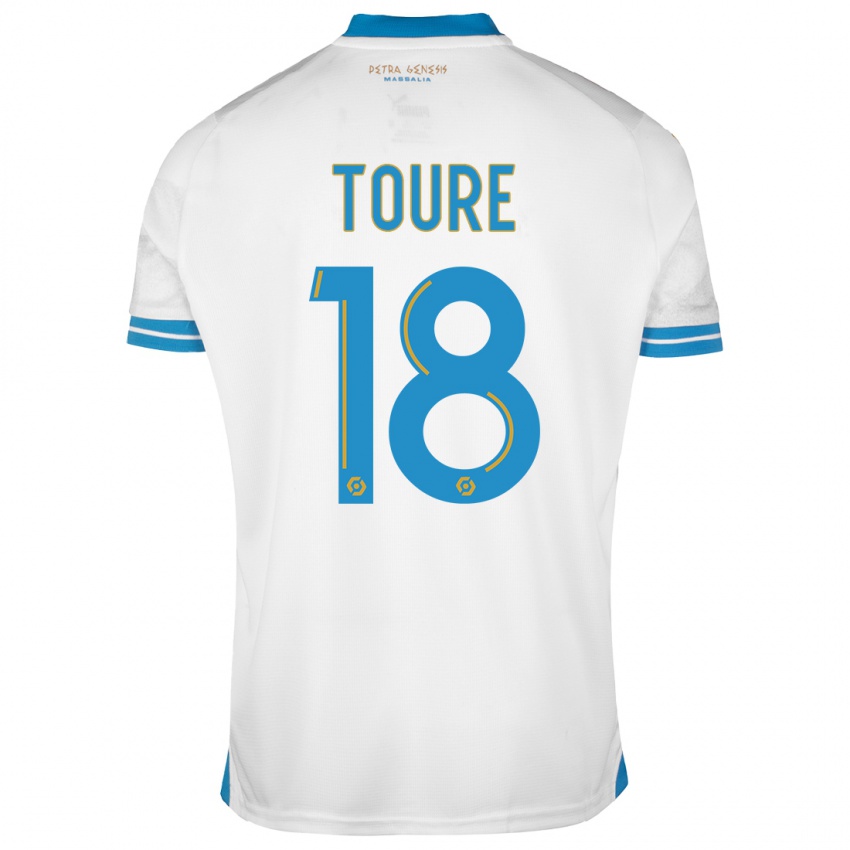 Niño Camiseta Isaak Toure #18 Blanco 1ª Equipación 2023/24 La Camisa Perú