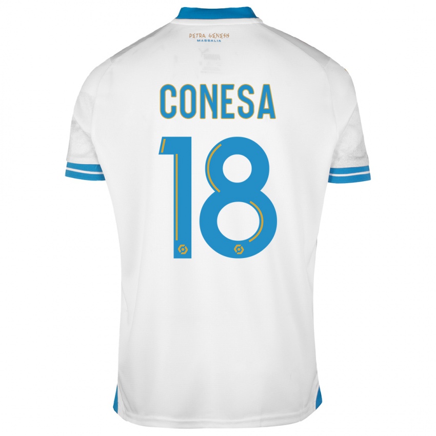 Niño Camiseta Anna Conesa #18 Blanco 1ª Equipación 2023/24 La Camisa Perú