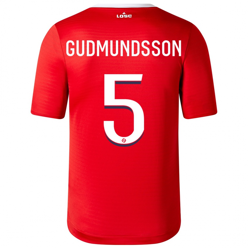 Niño Camiseta Gabriel Gudmundsson #5 Rojo 1ª Equipación 2023/24 La Camisa Perú