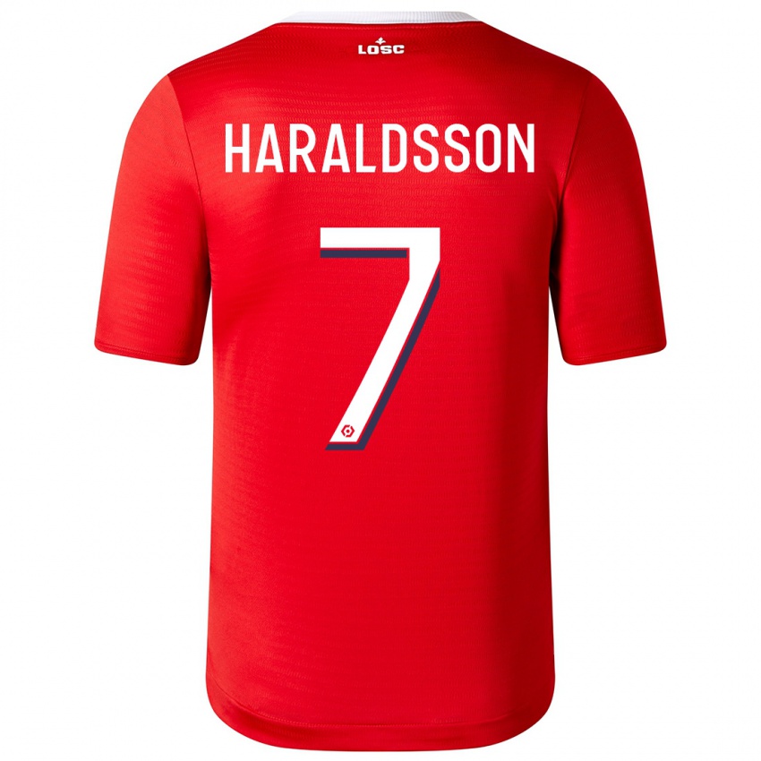 Niño Camiseta Hákon Arnar Haraldsson #7 Rojo 1ª Equipación 2023/24 La Camisa Perú