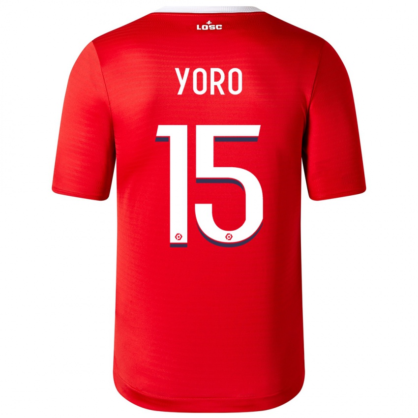 Niño Camiseta Leny Yoro #15 Rojo 1ª Equipación 2023/24 La Camisa Perú