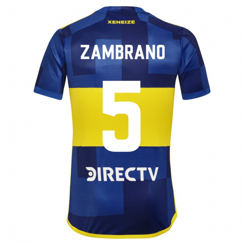 Niño Camiseta Carlos Zambrano #5 Azul Oscuro Amarillo 1ª Equipación 2023/24 La Camisa Perú