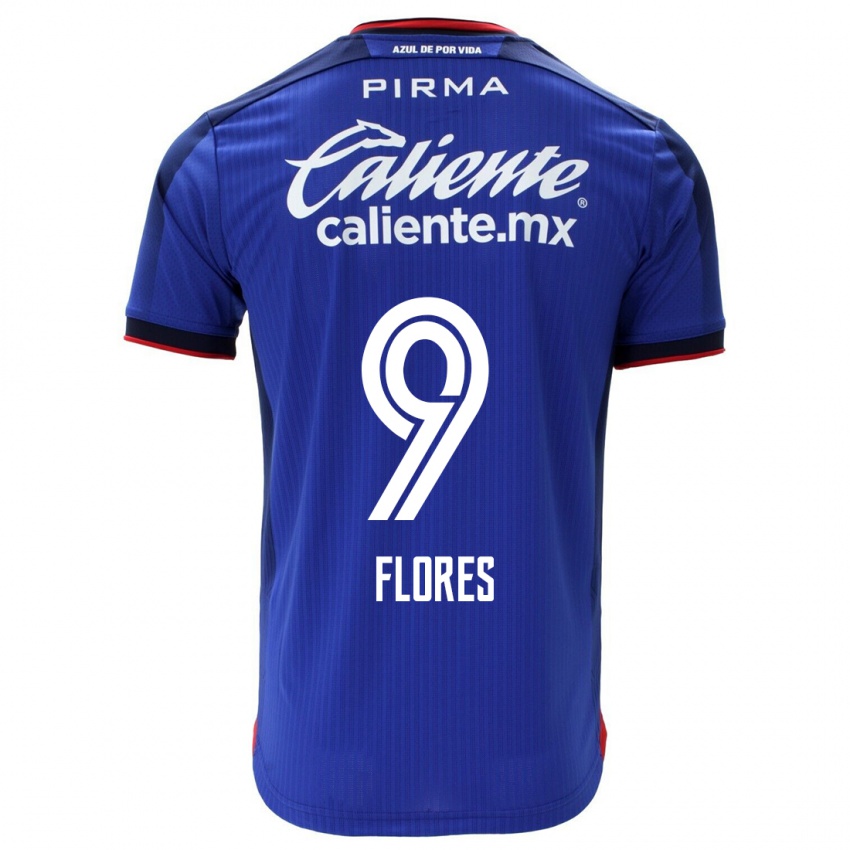 Niño Camiseta Daniela Flores #9 Azul 1ª Equipación 2023/24 La Camisa Perú