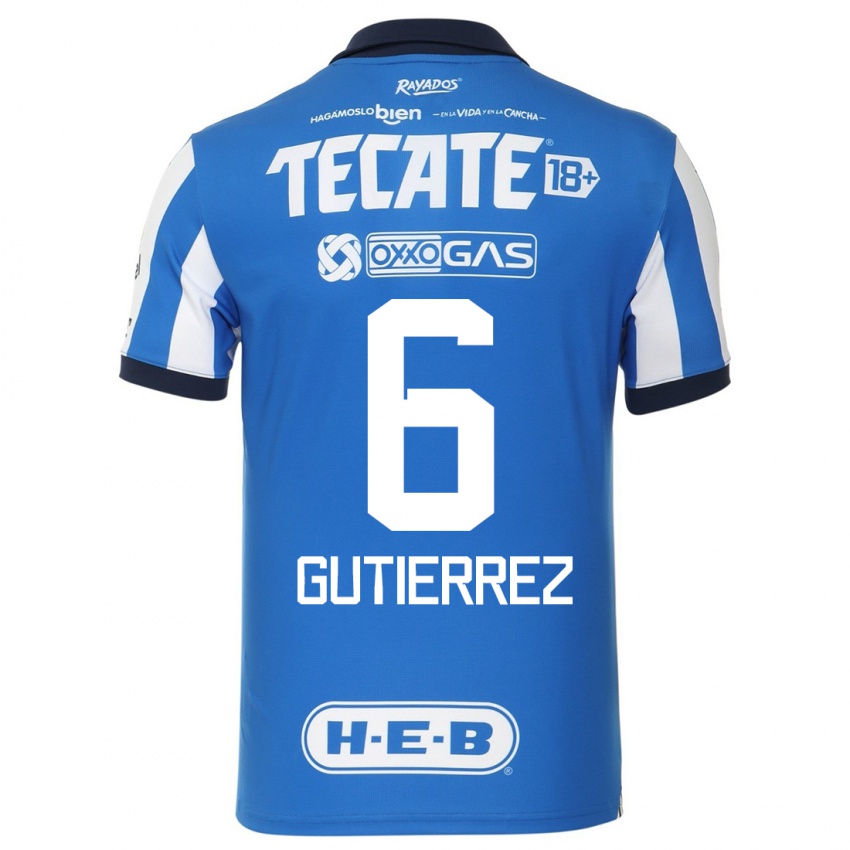 Niño Camiseta Édson Gutiérrez #6 Azul Blanco 1ª Equipación 2023/24 La Camisa Perú