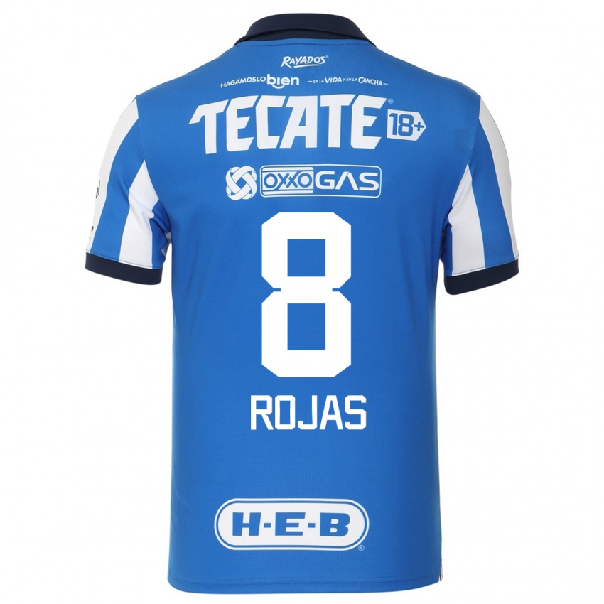 Niño Camiseta Joao Rojas #8 Azul Blanco 1ª Equipación 2023/24 La Camisa Perú