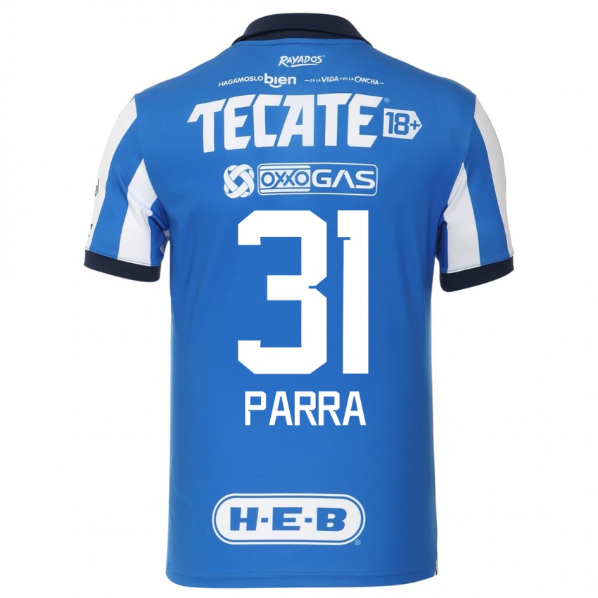 Niño Camiseta Daniel Parra #31 Azul Blanco 1ª Equipación 2023/24 La Camisa Perú