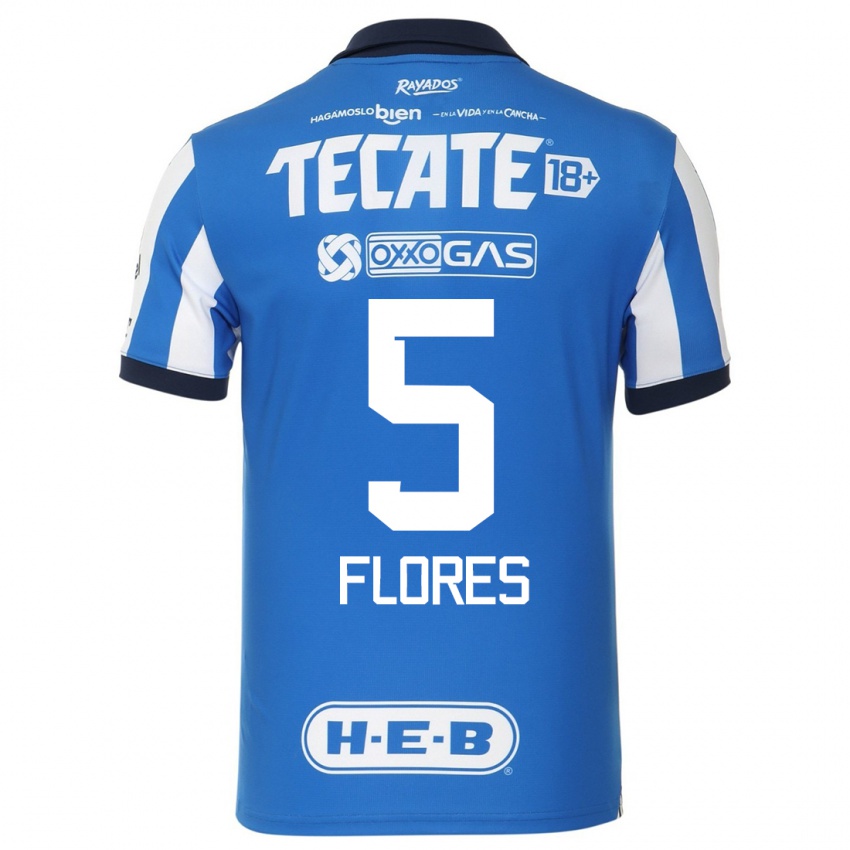 Niño Camiseta Monica Flores #5 Azul Blanco 1ª Equipación 2023/24 La Camisa Perú