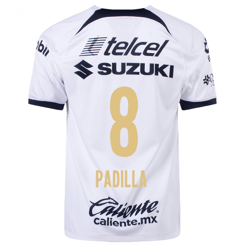 Niño Camiseta Dania Padilla #8 Blanco 1ª Equipación 2023/24 La Camisa Perú