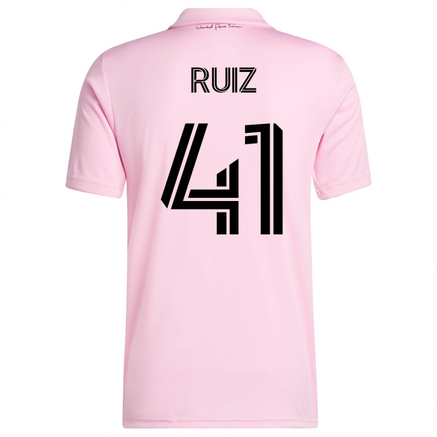 Niño Camiseta David Ruíz #41 Rosa 1ª Equipación 2023/24 La Camisa Perú