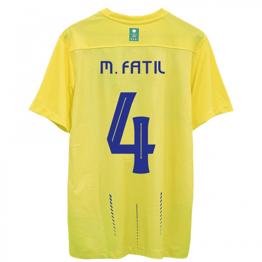 Niño Camiseta Mohammed Al-Fatil #4 Amarillo 1ª Equipación 2023/24 La Camisa Perú