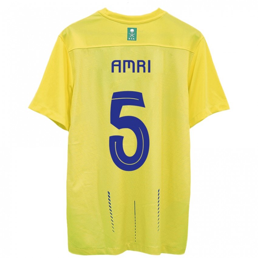 Niño Camiseta Abdulelah Al-Amri #5 Amarillo 1ª Equipación 2023/24 La Camisa Perú