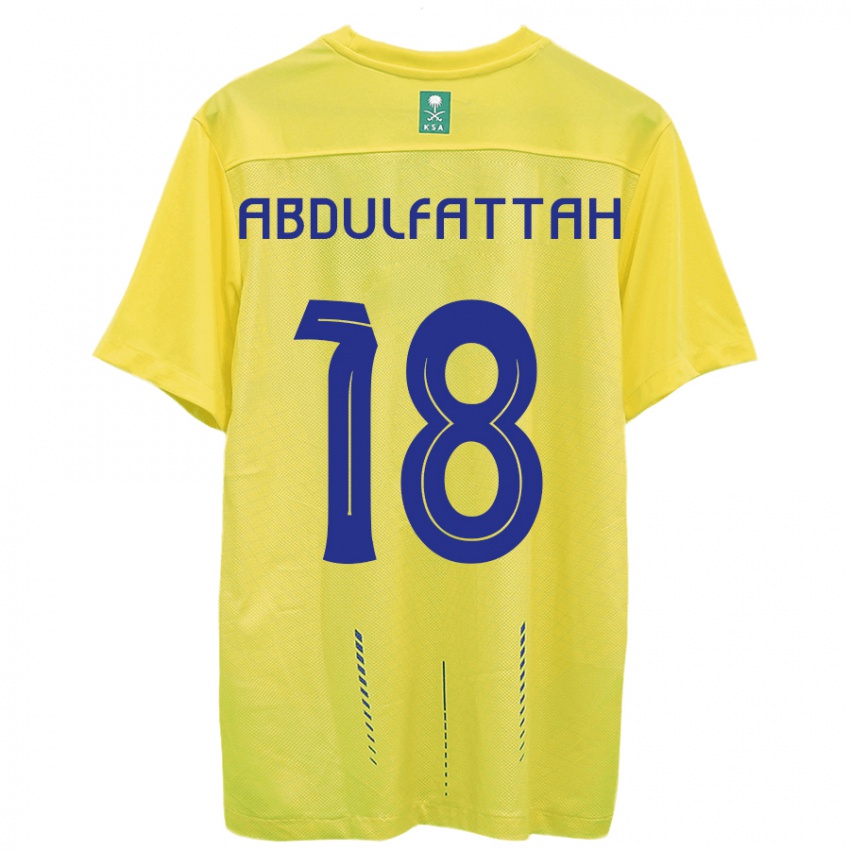 Niño Camiseta Abdulfattah Adam #18 Amarillo 1ª Equipación 2023/24 La Camisa Perú