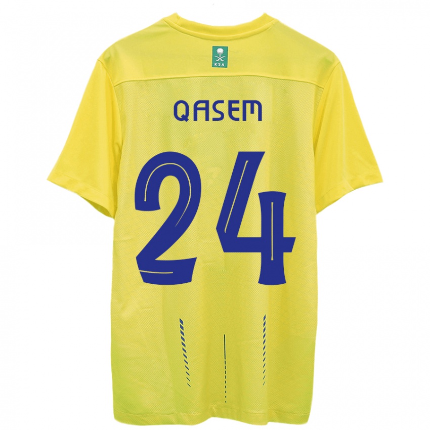 Niño Camiseta Mohammed Qasem #24 Amarillo 1ª Equipación 2023/24 La Camisa Perú