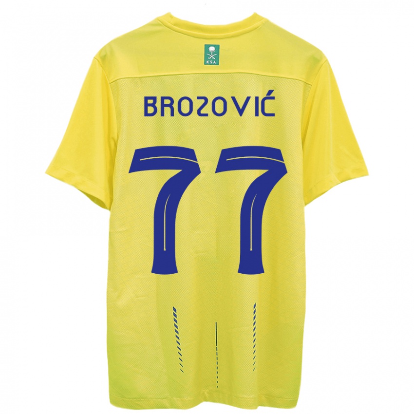 Niño Camiseta Marcelo Brozovic #77 Amarillo 1ª Equipación 2023/24 La Camisa Perú