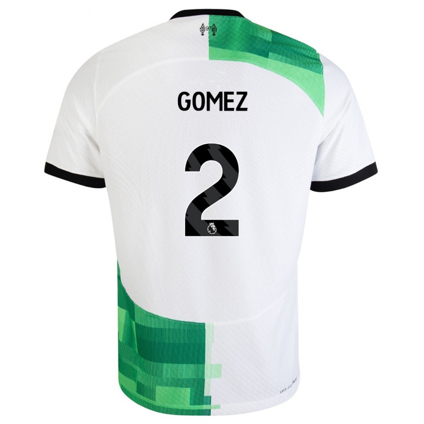 Niño Camiseta Joe Gomez #2 Blanco Verde 2ª Equipación 2023/24 La Camisa Perú