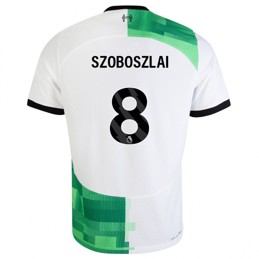 Niño Camiseta Dominik Szoboszlai #8 Blanco Verde 2ª Equipación 2023/24 La Camisa Perú