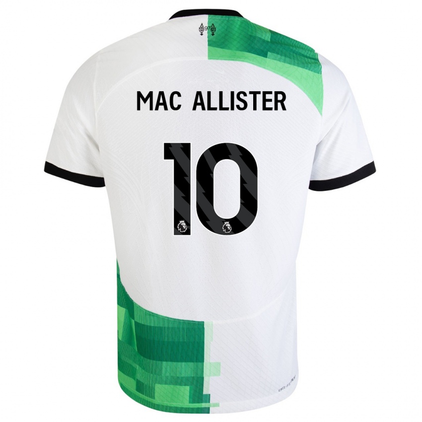 Niño Camiseta Alexis Mac Allister #10 Blanco Verde 2ª Equipación 2023/24 La Camisa Perú