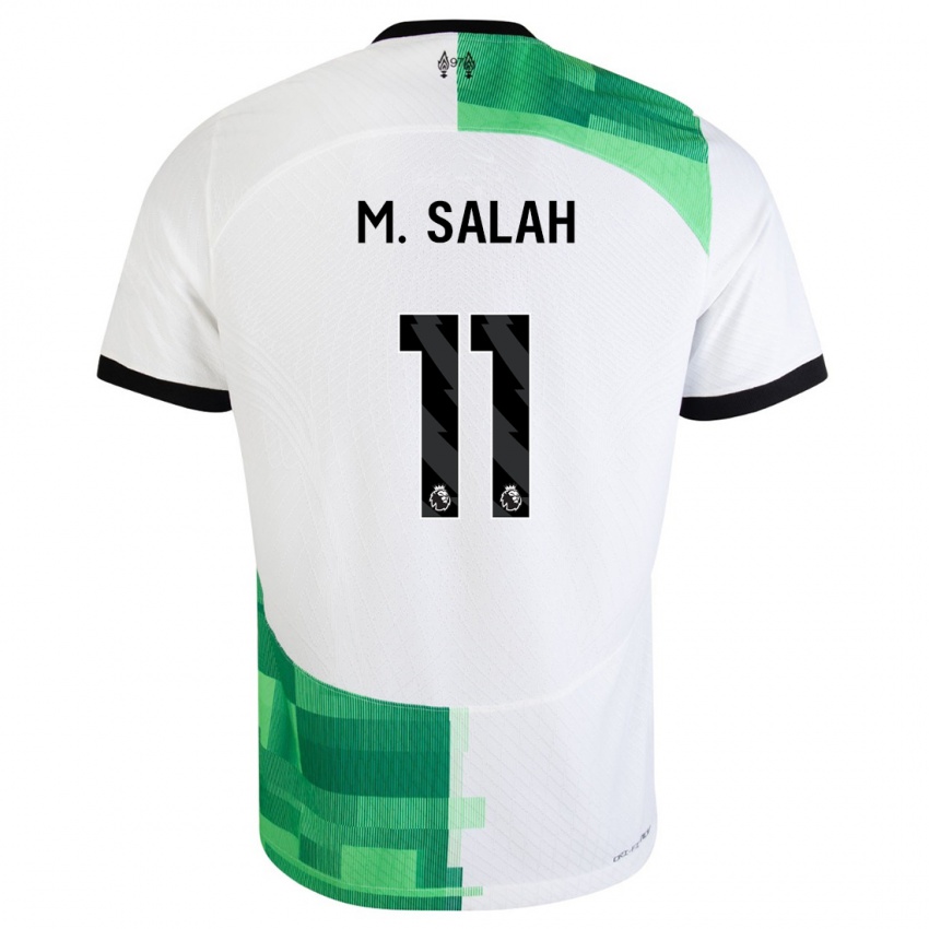 Niño Camiseta Mohamed Salah #11 Blanco Verde 2ª Equipación 2023/24 La Camisa Perú