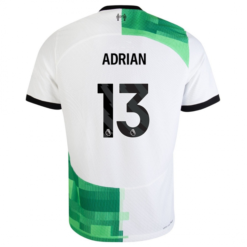 Niño Camiseta Adrian #13 Blanco Verde 2ª Equipación 2023/24 La Camisa Perú