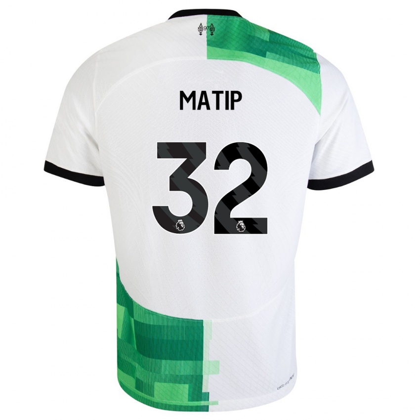 Niño Camiseta Joel Matip #32 Blanco Verde 2ª Equipación 2023/24 La Camisa Perú