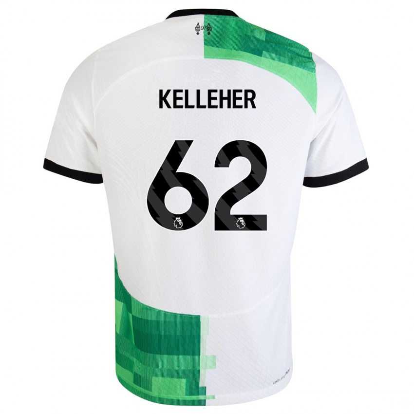 Niño Camiseta Caoimhin Kelleher #62 Blanco Verde 2ª Equipación 2023/24 La Camisa Perú