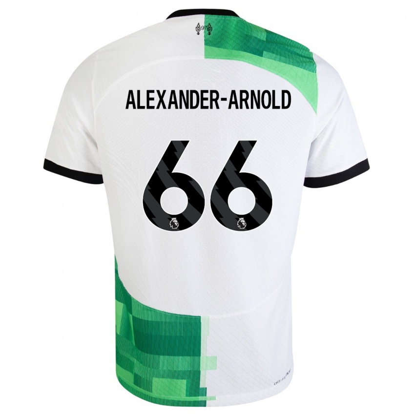 Niño Camiseta Trent Alexander-Arnold #66 Blanco Verde 2ª Equipación 2023/24 La Camisa Perú