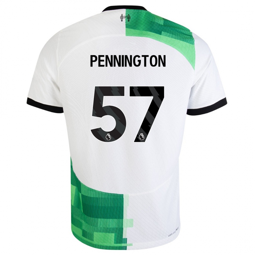 Niño Camiseta Cody Pennington #57 Blanco Verde 2ª Equipación 2023/24 La Camisa Perú