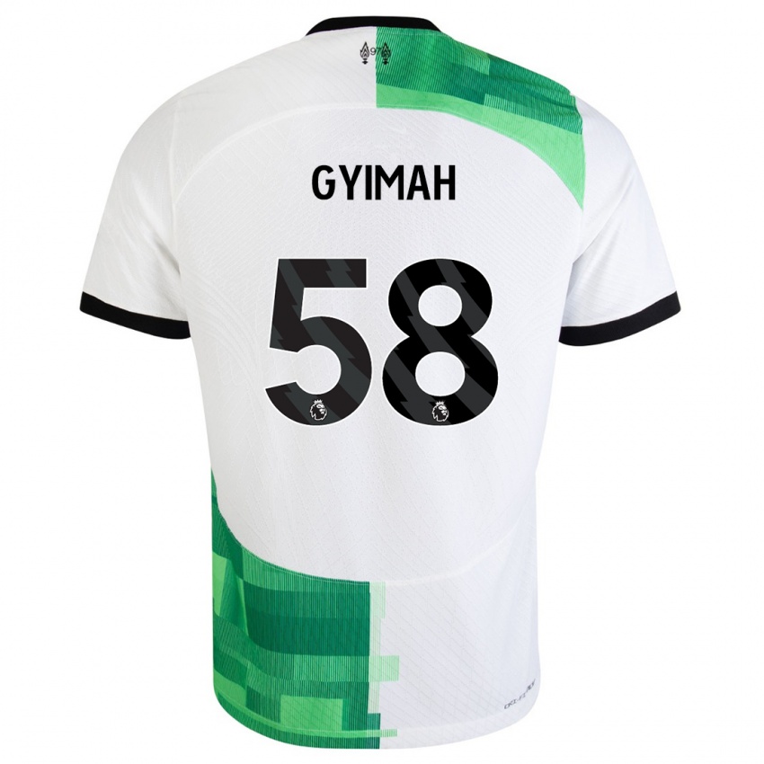 Niño Camiseta Francis Gyimah #58 Blanco Verde 2ª Equipación 2023/24 La Camisa Perú