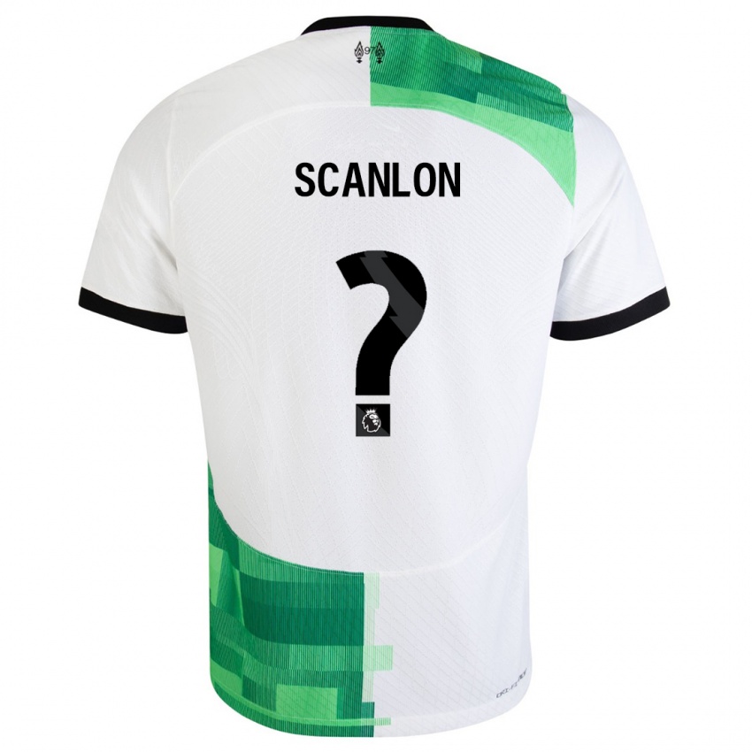 Niño Camiseta Calum Scanlon #0 Blanco Verde 2ª Equipación 2023/24 La Camisa Perú