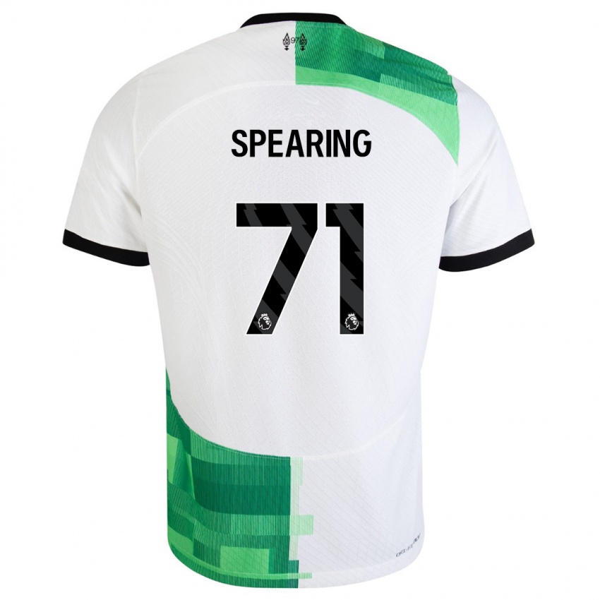 Niño Camiseta Jay Spearing #71 Blanco Verde 2ª Equipación 2023/24 La Camisa Perú