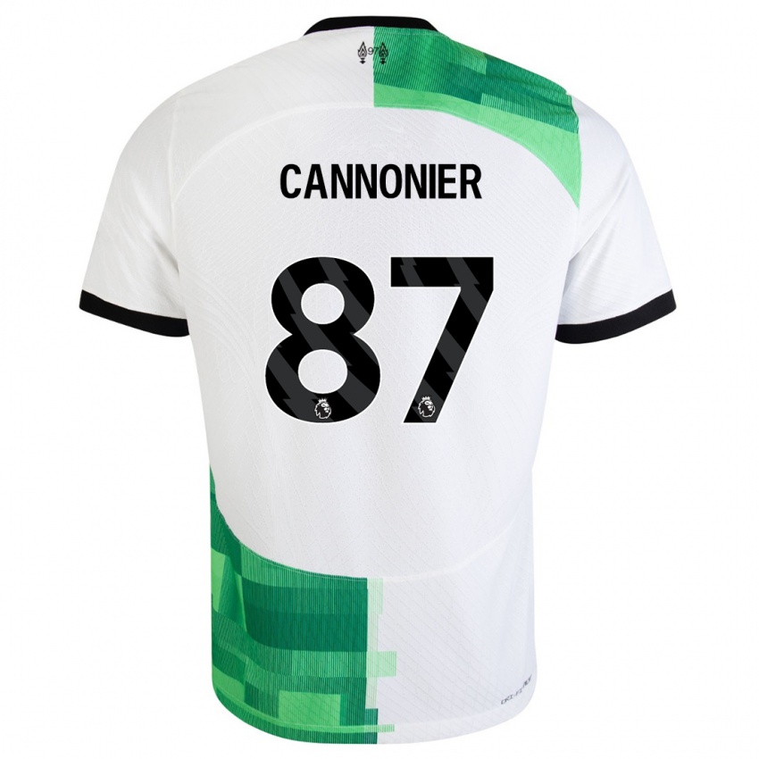 Niño Camiseta Oakley Cannonier #87 Blanco Verde 2ª Equipación 2023/24 La Camisa Perú